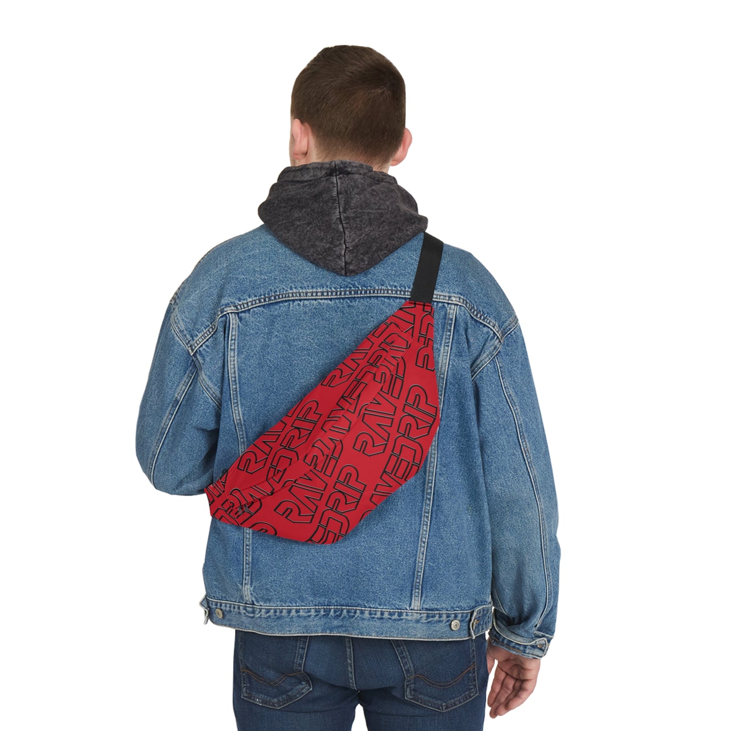 Bold Red & Black Rave Drip Large Fanny Pack – Stand Out in Style