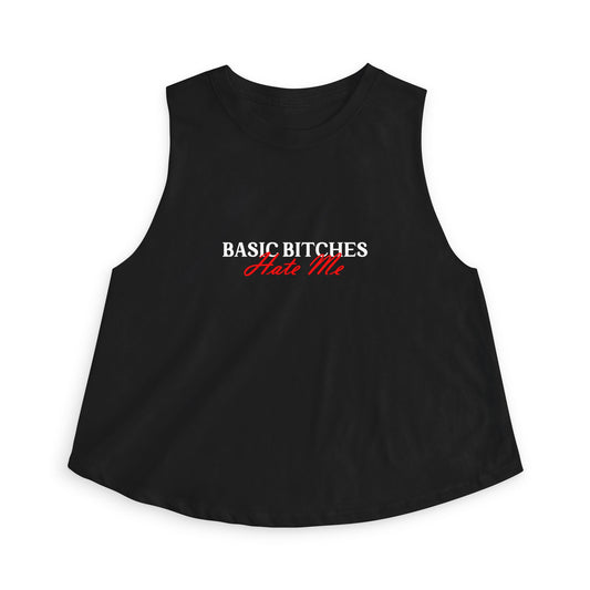 "Basic BItches Hate Me" Graphic Crop Top – Y2K Streetwear Statement Tee
