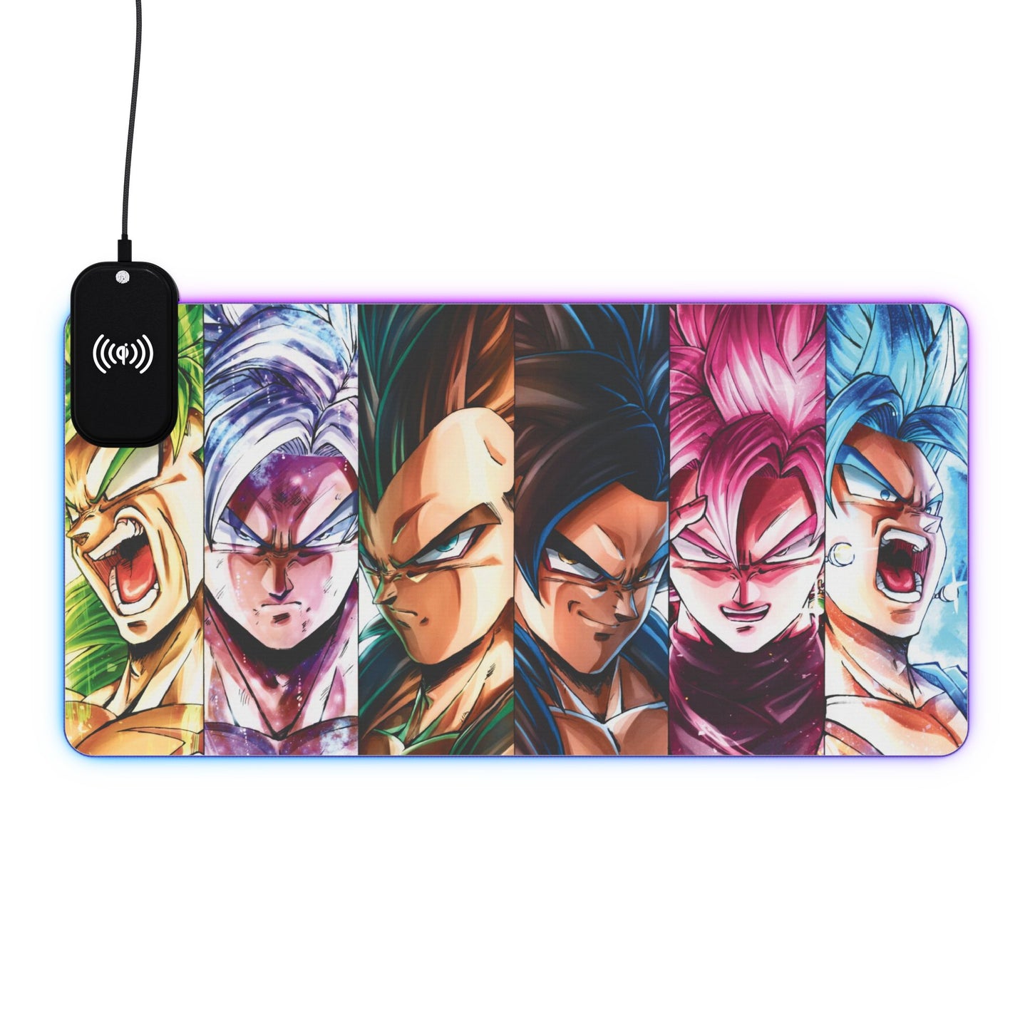 Dragon Ball Warriors 15W Wireless Charging LED Gaming Mouse Pad