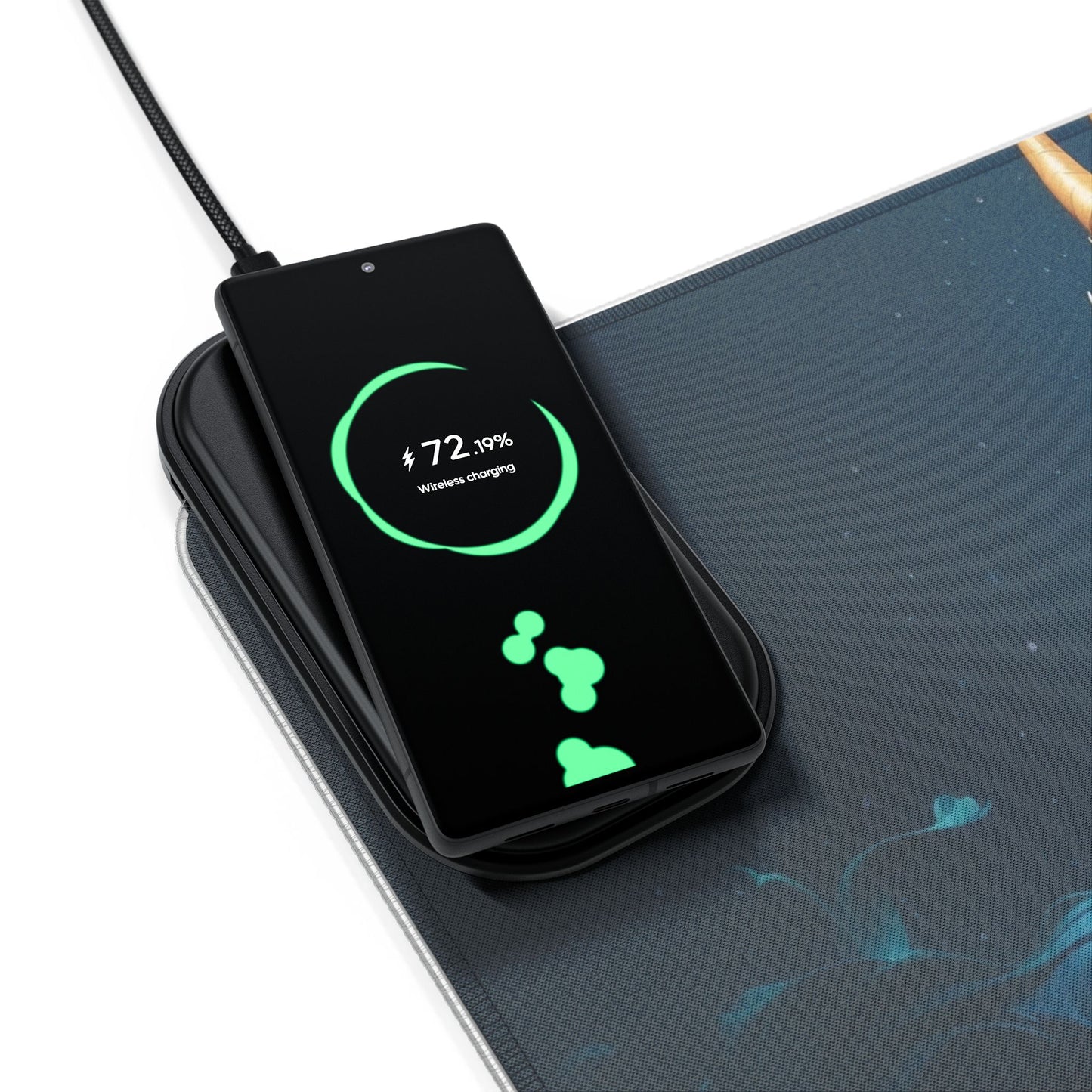 3D Dragon Print 15W Wireless Charging LED Gaming Mouse Pad
