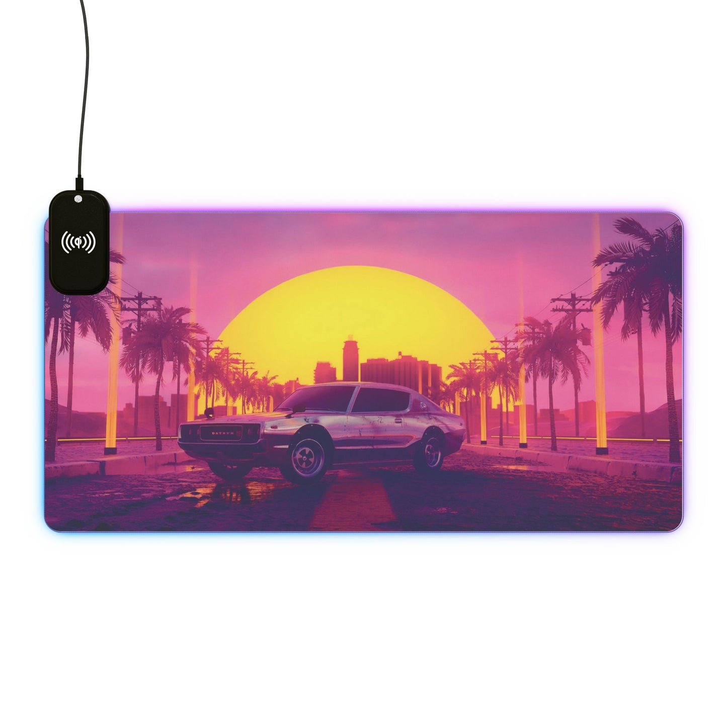 GTA Sunset 15W Wireless Charging LED Gaming Mouse Pad