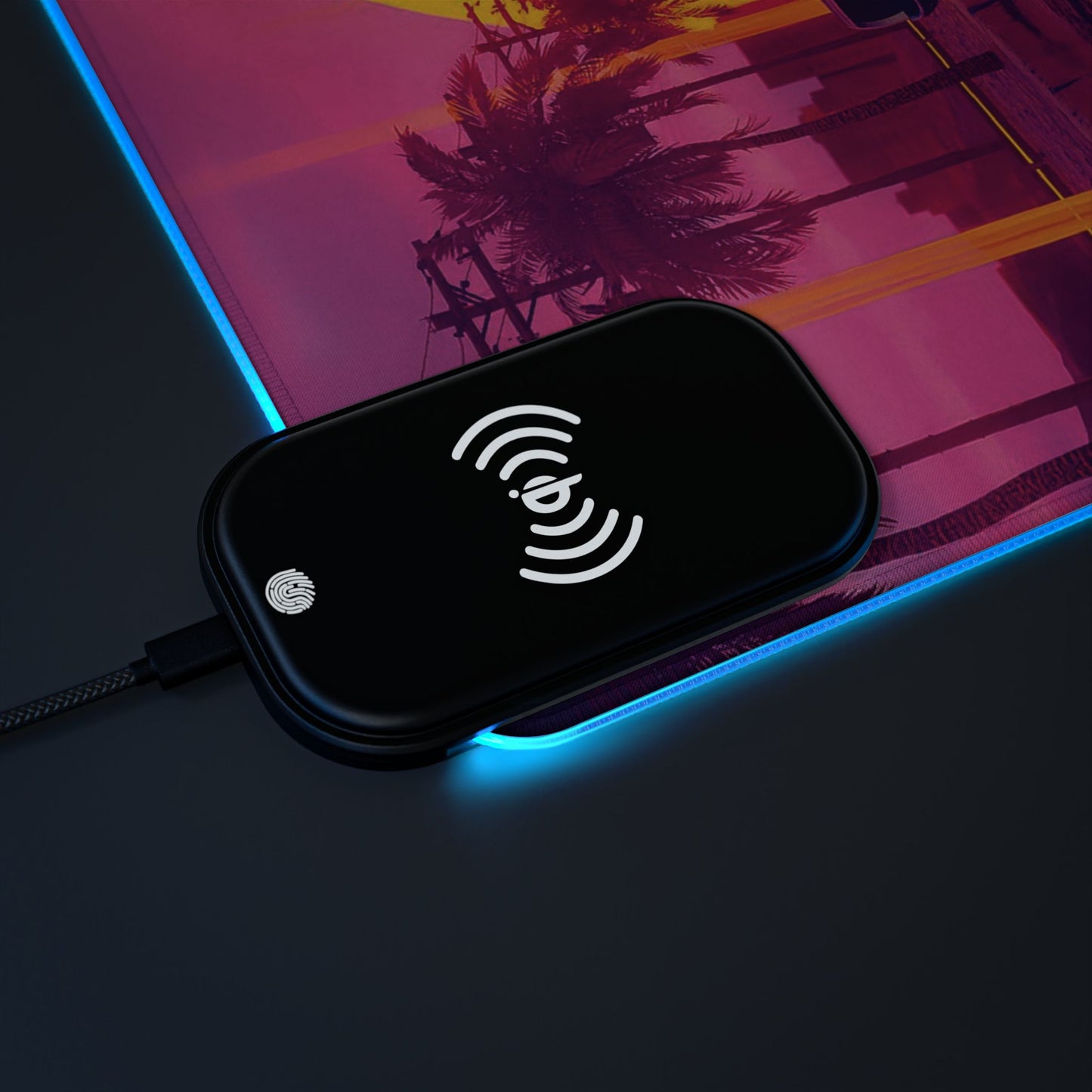 GTA Sunset 15W Wireless Charging LED Gaming Mouse Pad