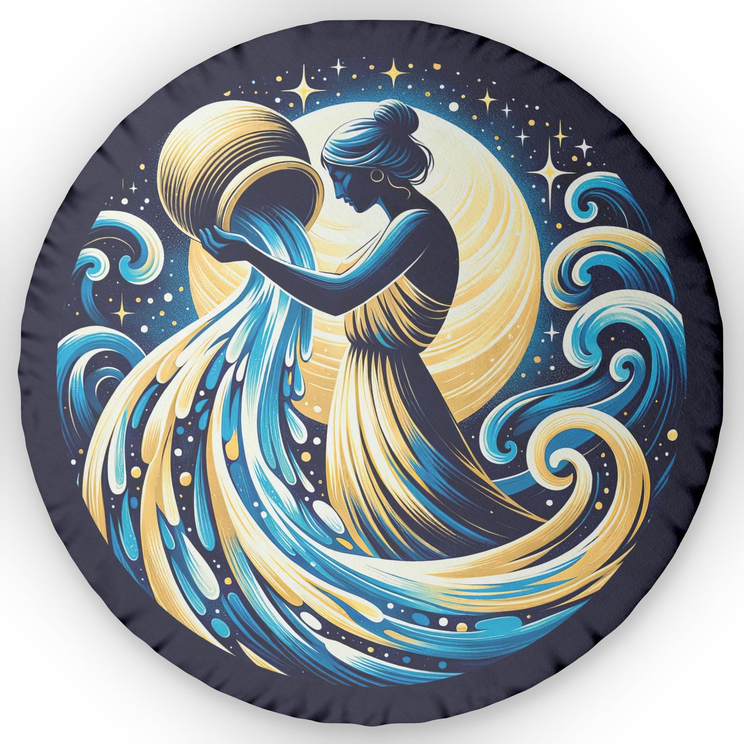 Aquarius Starry Night Shaped Pillow