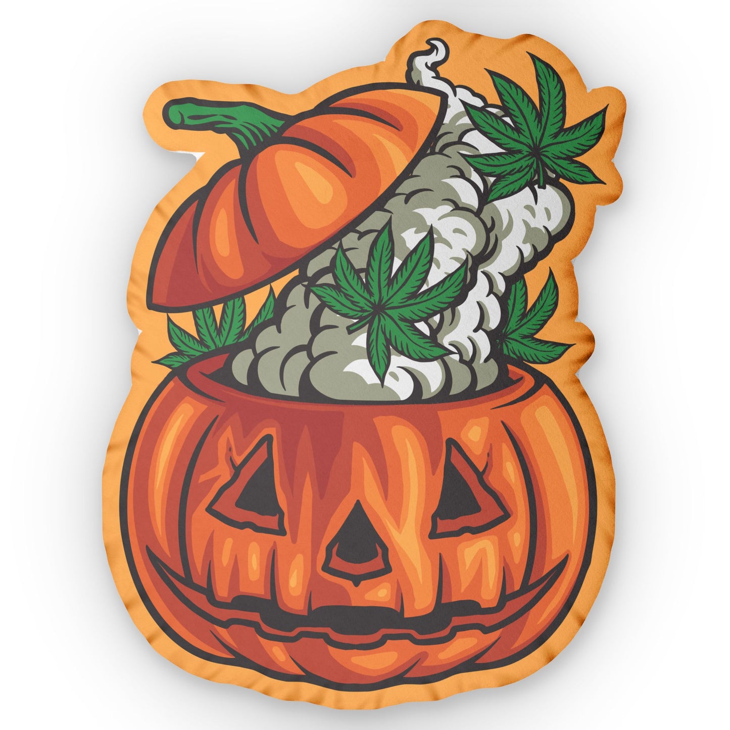 Halloween Weed Pumpkin Shaped Pillow