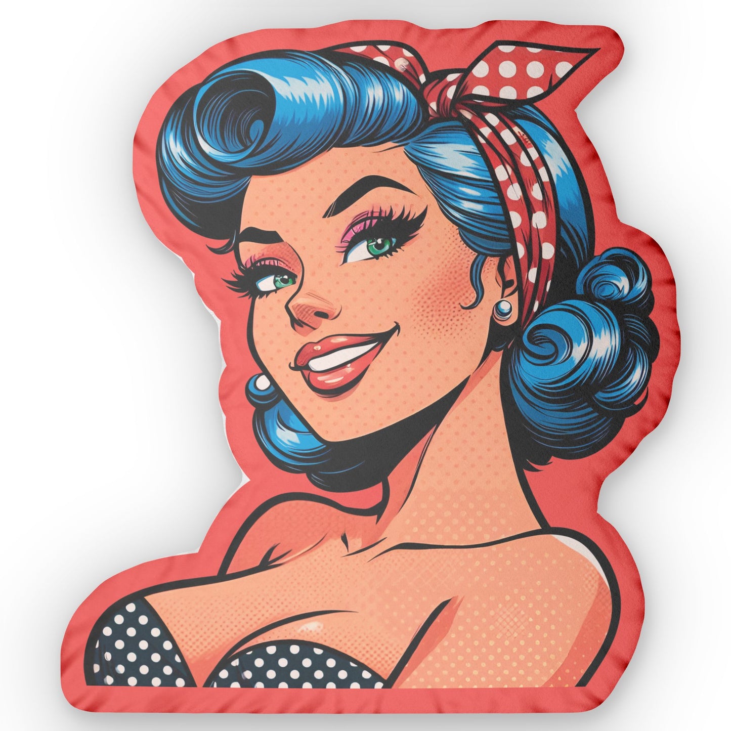 Jenna Retro Pin Up Girl Shaped Pillow