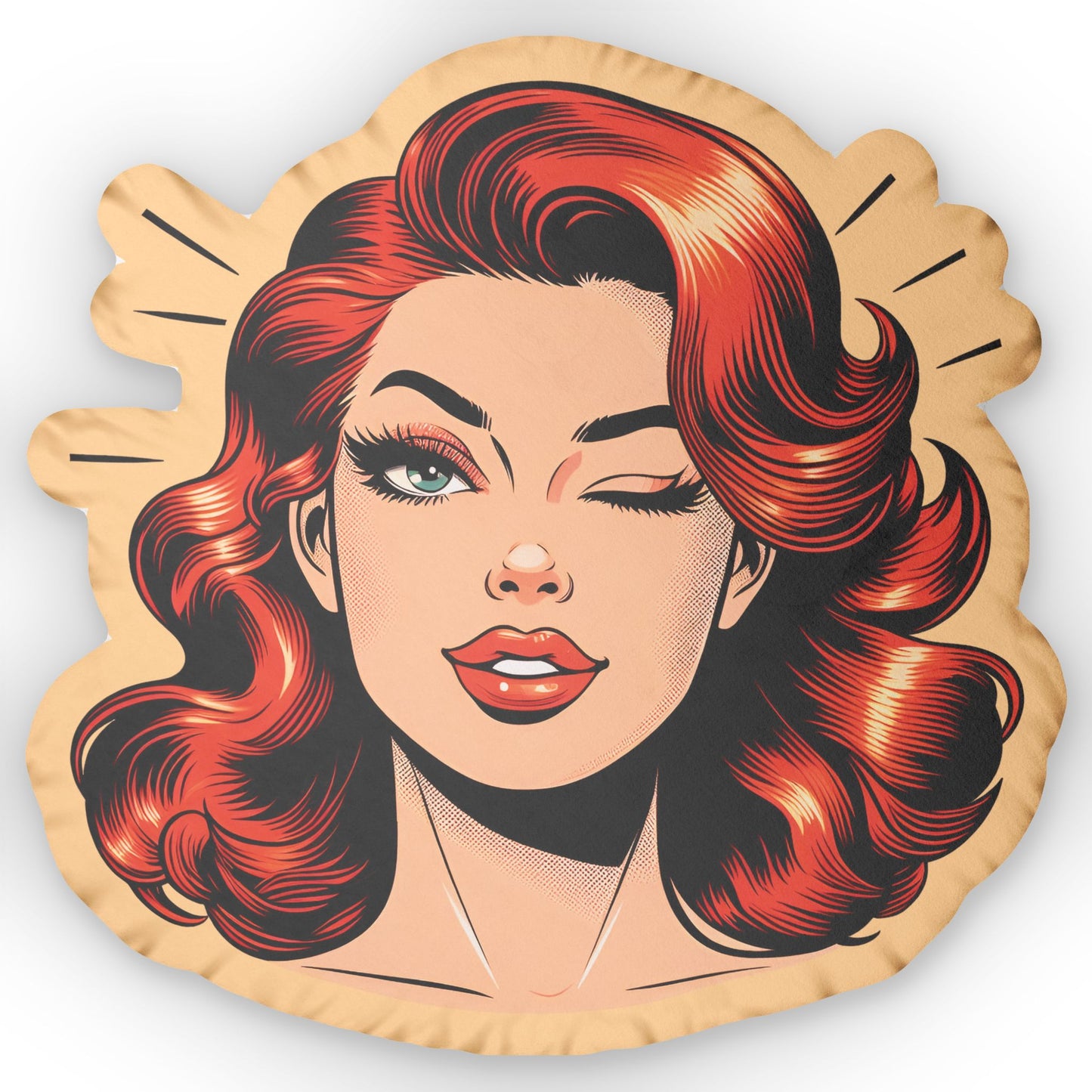 Samantha Retro Pin Up Girl Shaped Pillow