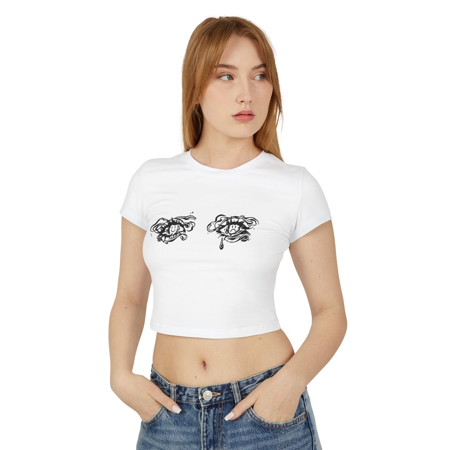Surreal Eyes - Women's Crop top made of 100% Organic Cotton