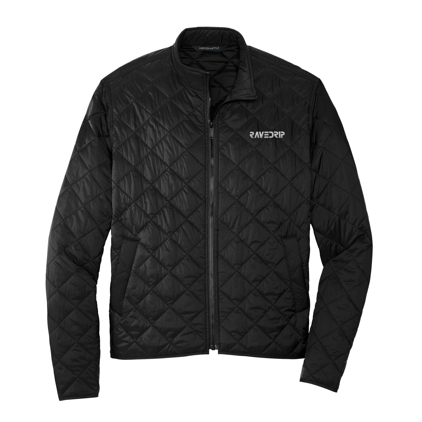 Rave Drip Men’s Quilted Full-Zip Jacket – Water-Repellent Streetwear