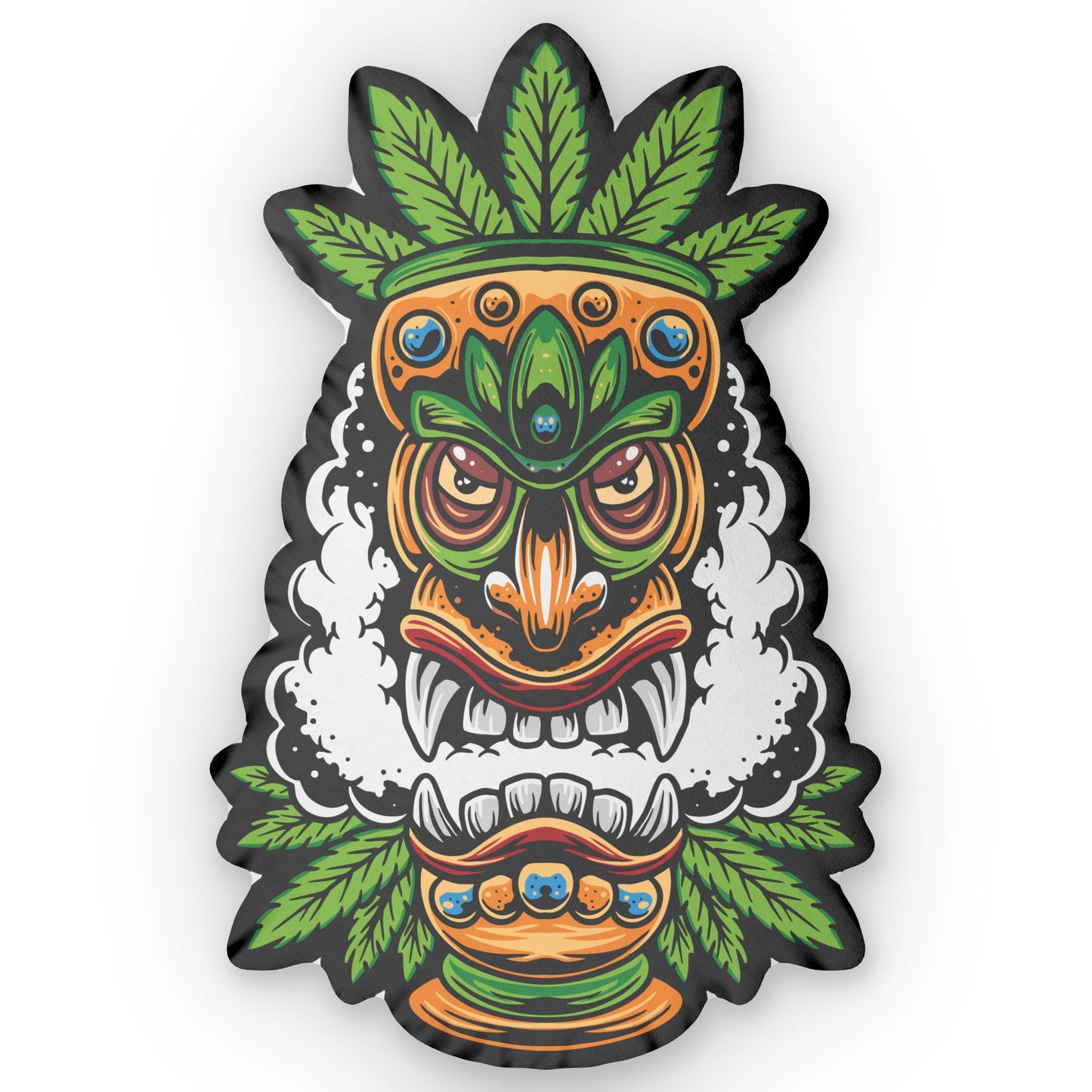 Tiki Weed Stoner Shaped Pillow
