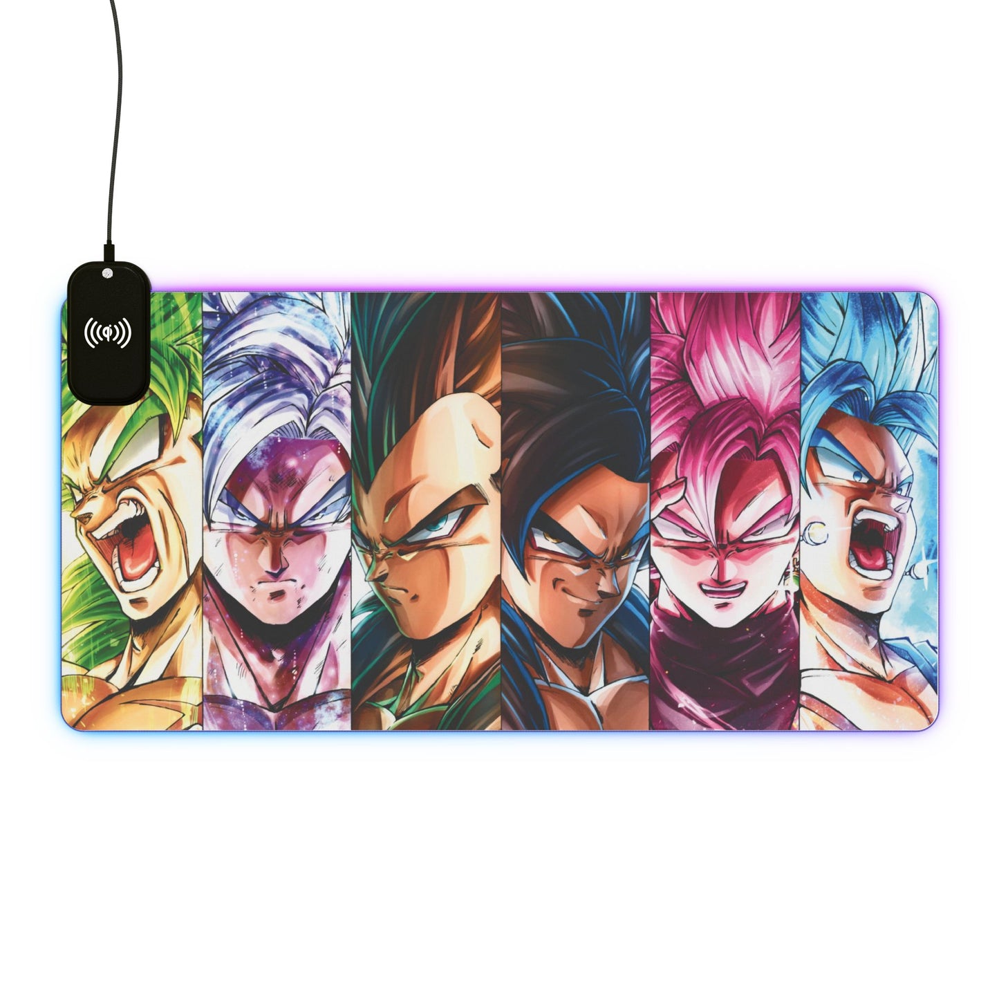 Dragon Ball Warriors 15W Wireless Charging LED Gaming Mouse Pad
