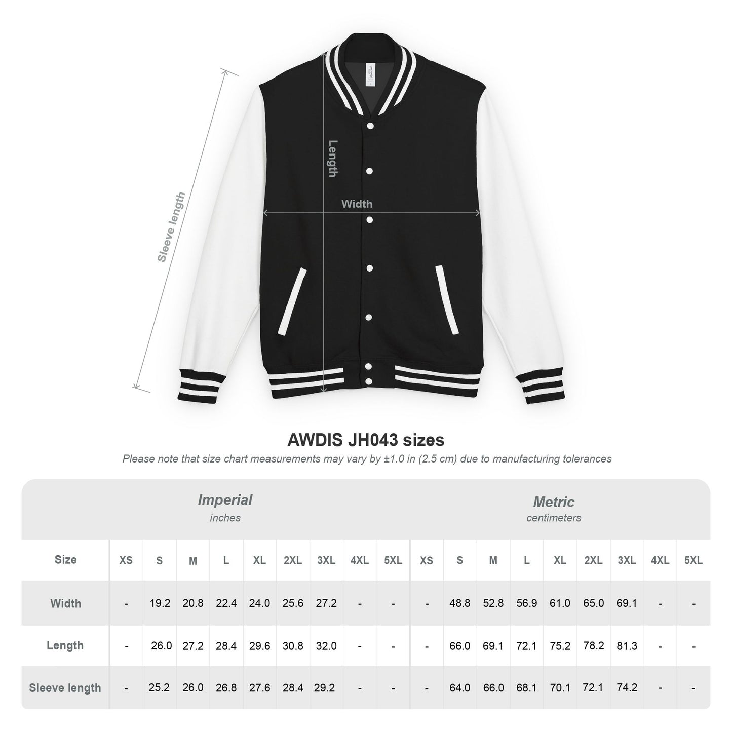 RAVEDRIP Heavyweight Varsity Jacket - Monochrome