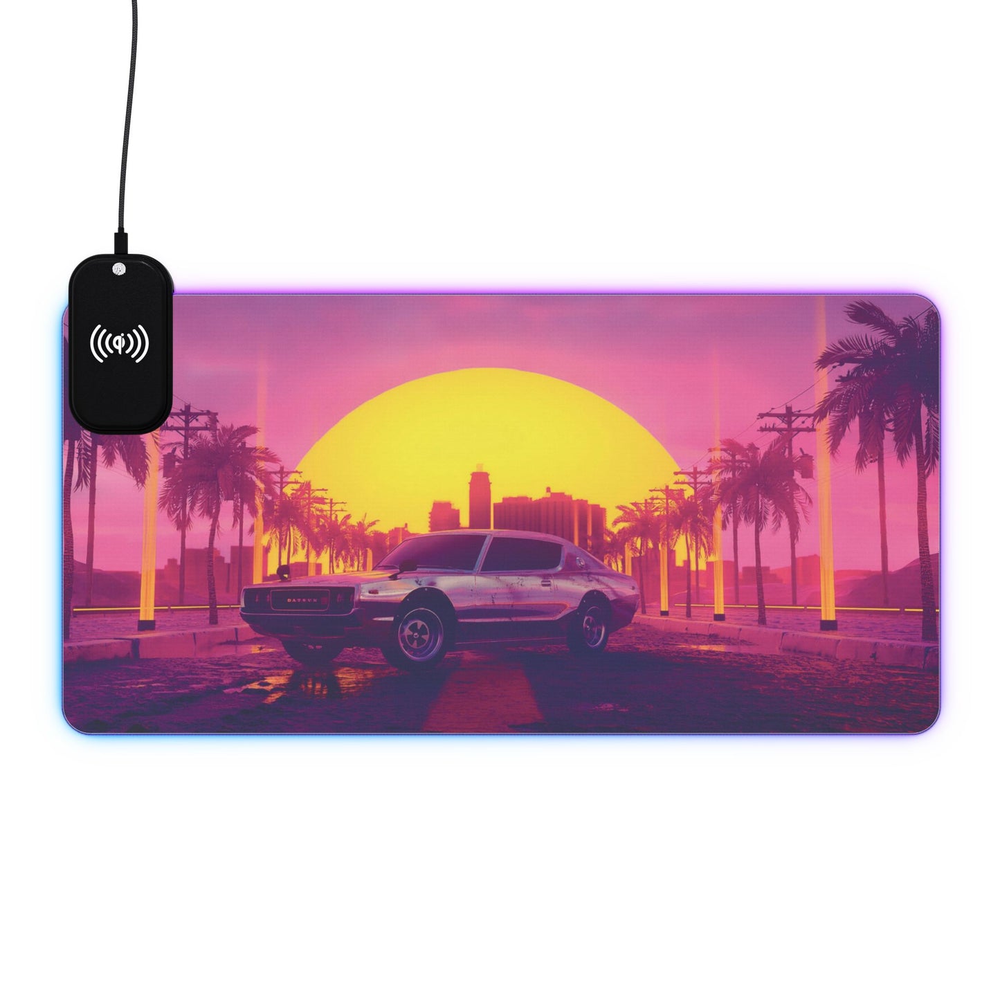 GTA Sunset 15W Wireless Charging LED Gaming Mouse Pad