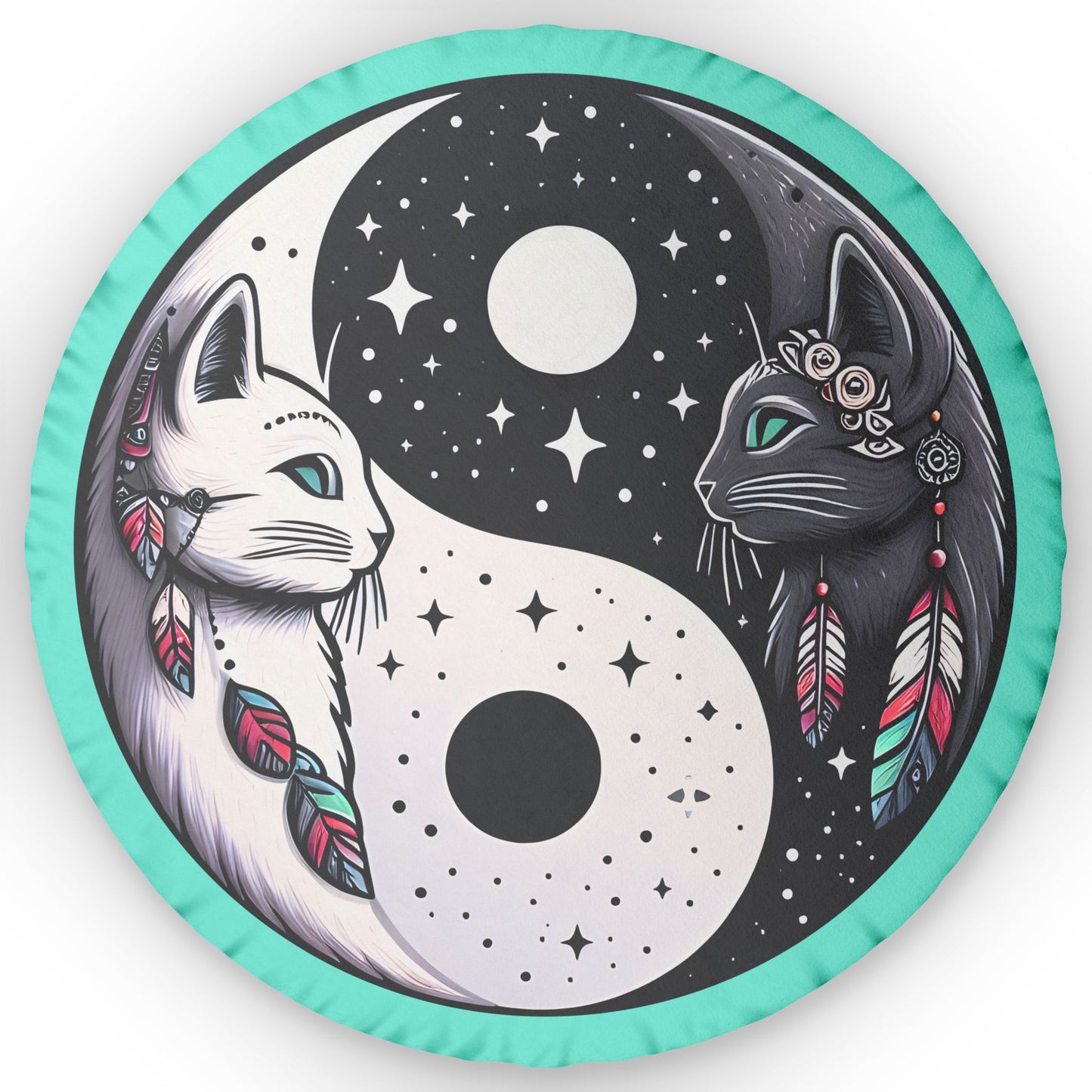 Yin Yang Cats Shaped Pillow