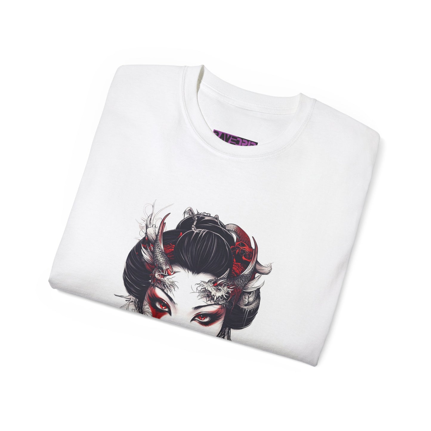 Geisha Face Graphic Tee – Ultra Cotton, Artistic Streetwear