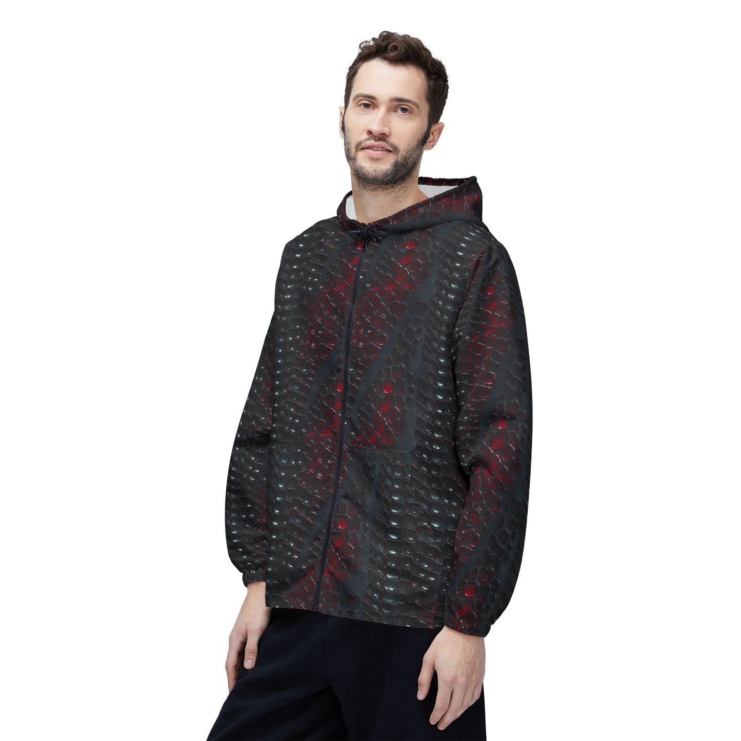 Unisex Snakeskin Waterproof Windbreaker – Lightweight & Stylish Jacket