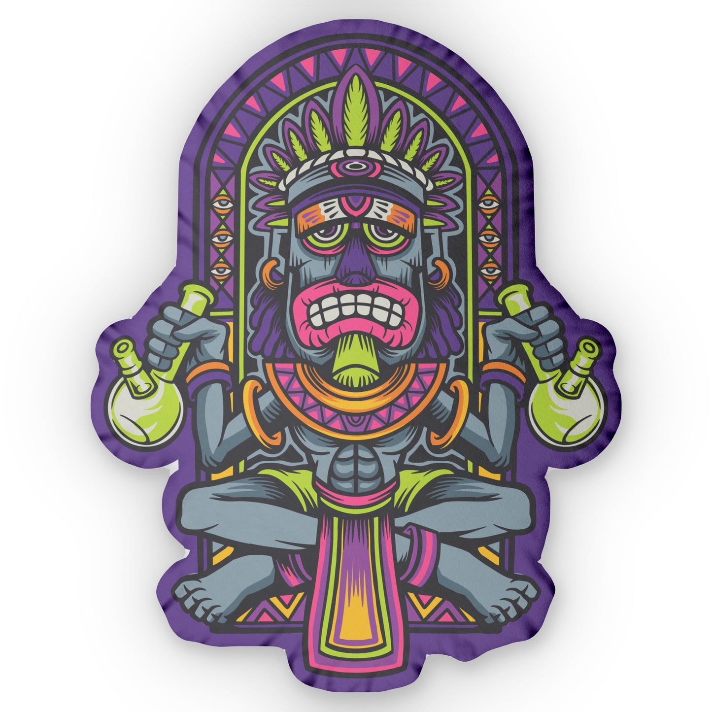 Bong Tiki Cannabis Statue Shaped Pillow