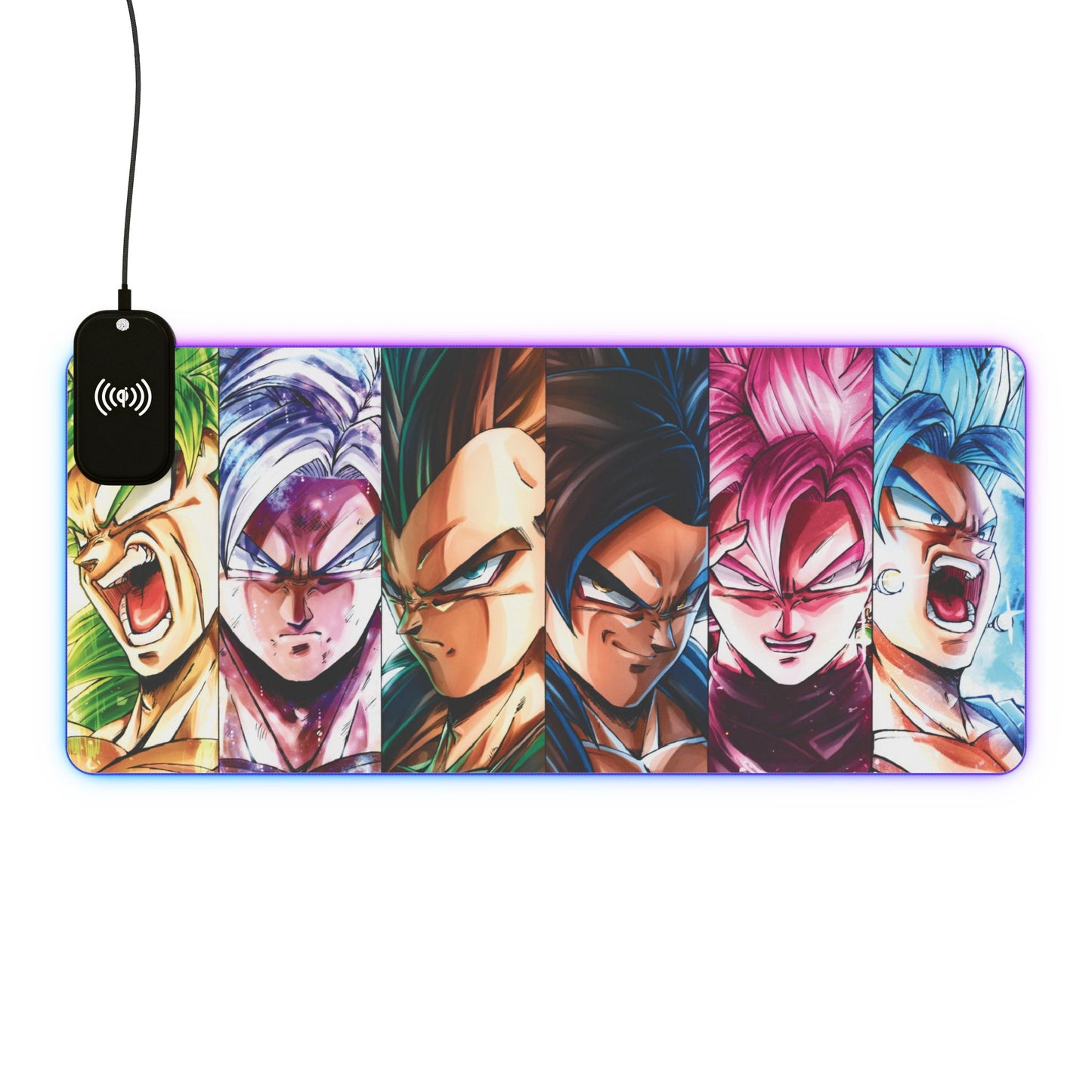Dragon Ball Warriors 15W Wireless Charging LED Gaming Mouse Pad