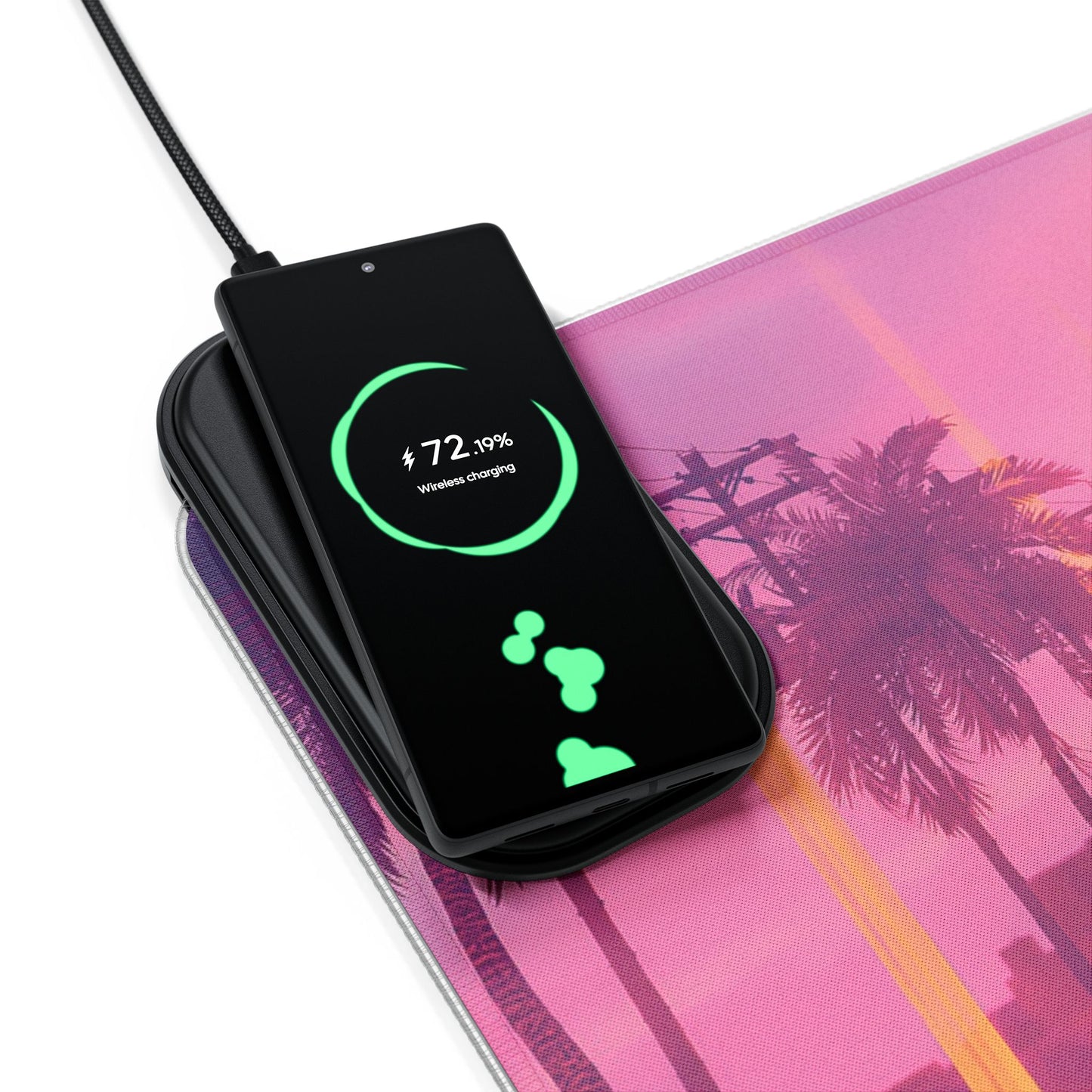 GTA Sunset 15W Wireless Charging LED Gaming Mouse Pad