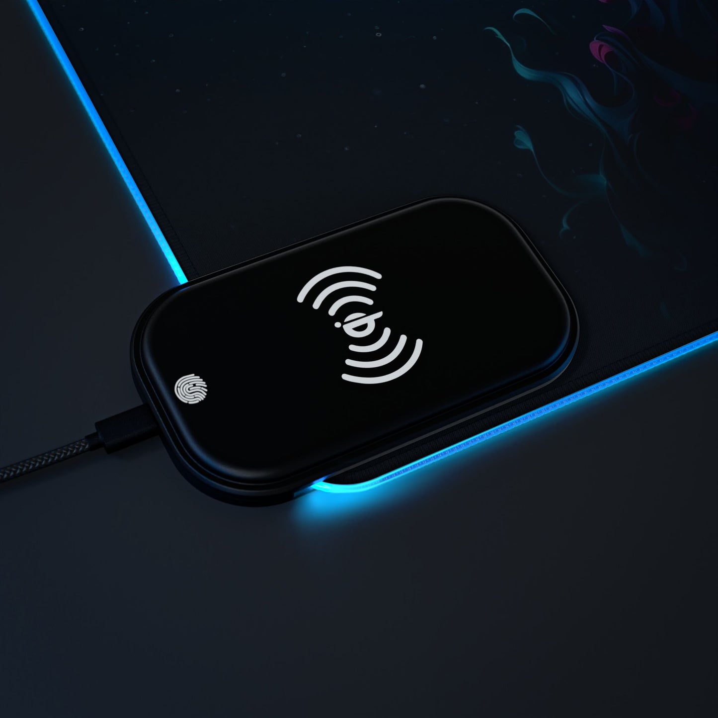 3D Dragon Print 15W Wireless Charging LED Gaming Mouse Pad