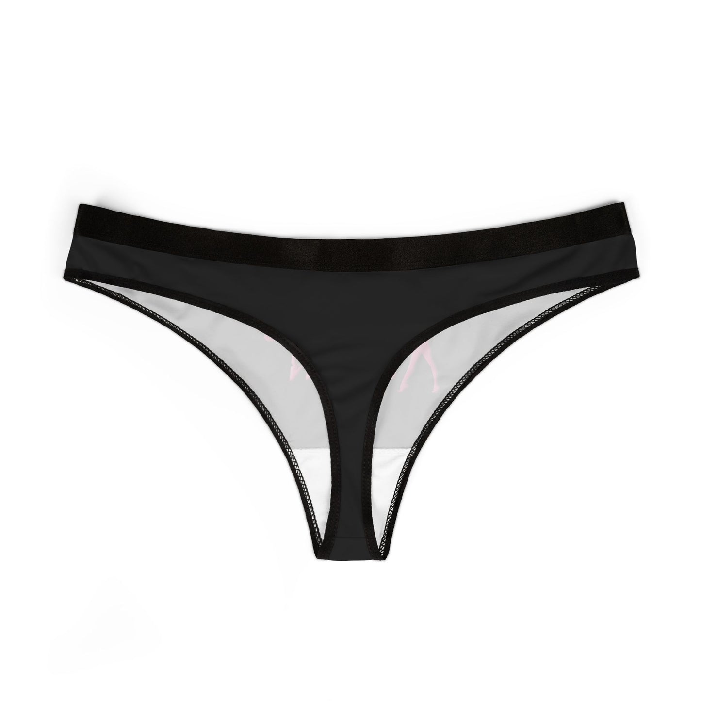 Back view of Pegging Queen women's thong – breathable stretch fabric with confident graphic design.