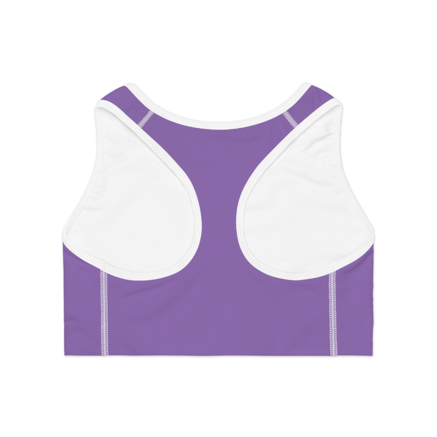 Back view of magic-themed sports bra showing racerback design and sweat-wicking fabric