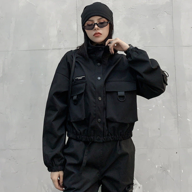 Black Techwear Jacket for Women