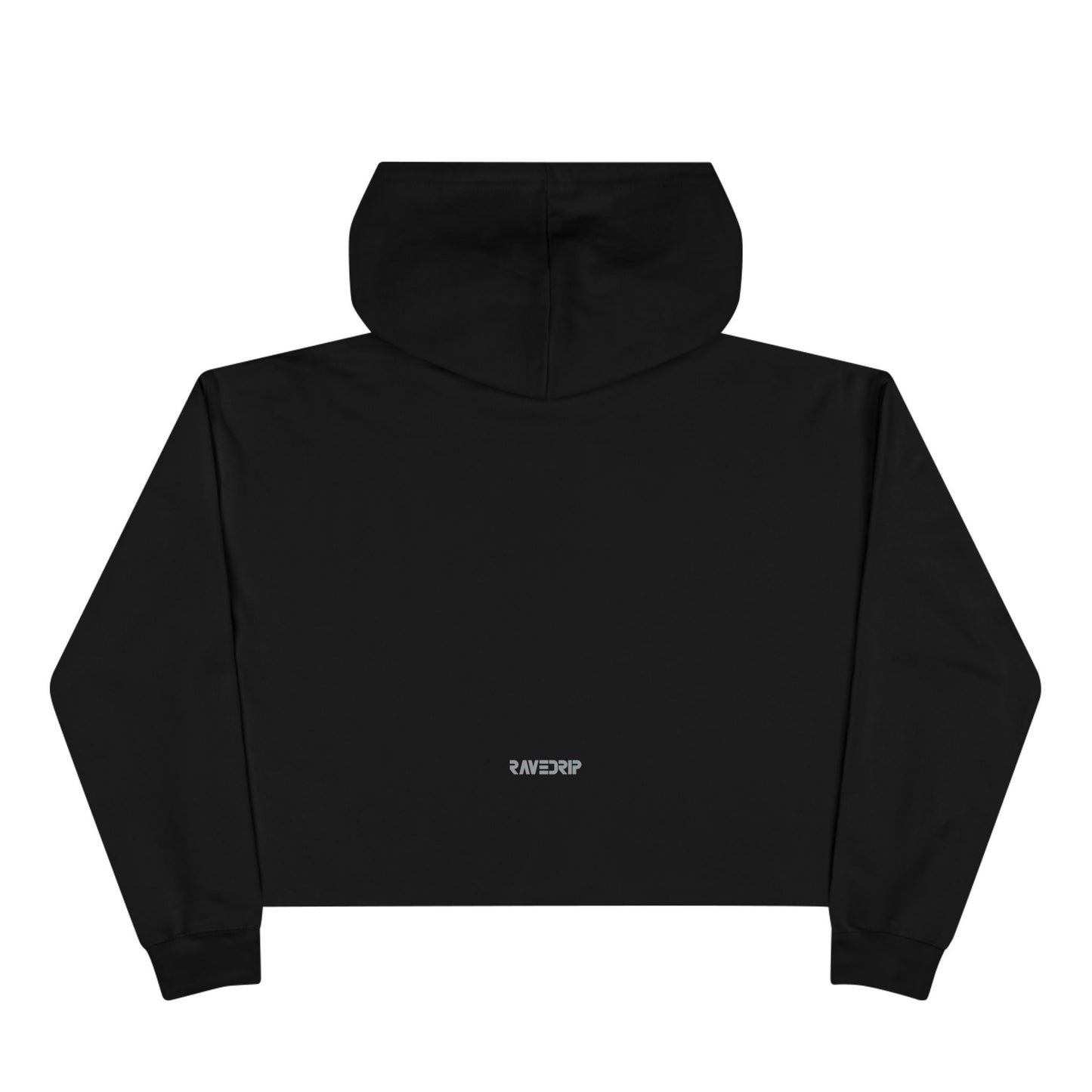 cropped streetwear hoodie with dual face front graphic - back side