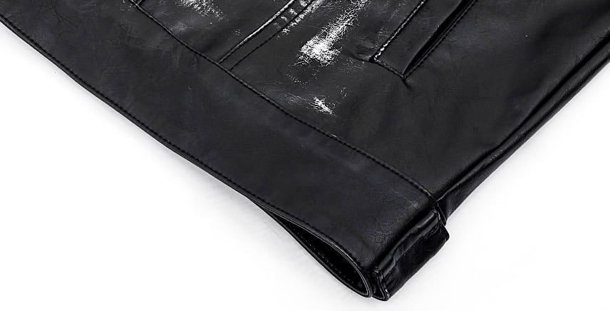 RAVEDRIP Chrome Distressed Vegan Leather Biker Jacket