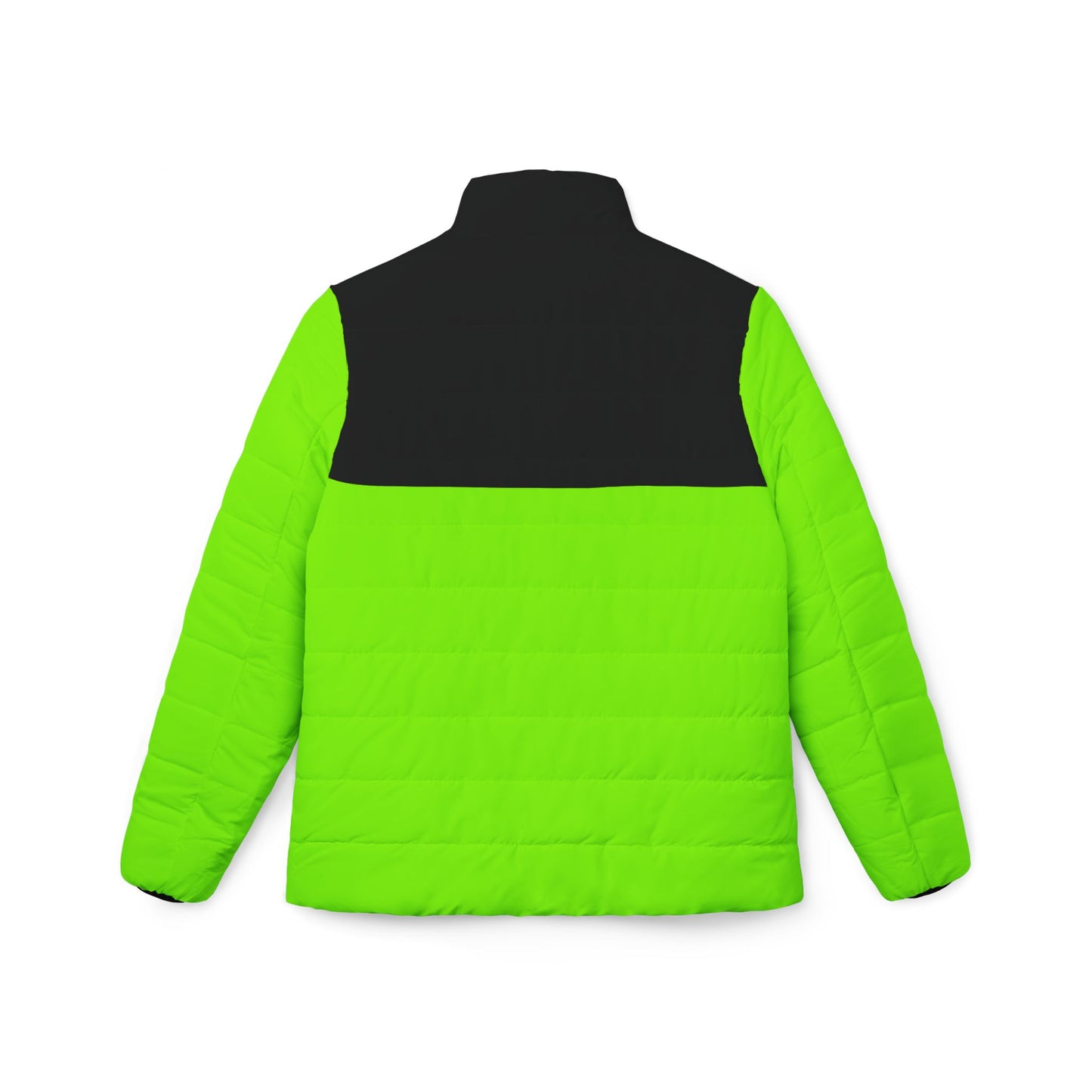 Rave Drip Neon Green Color Block Puffer Jacket