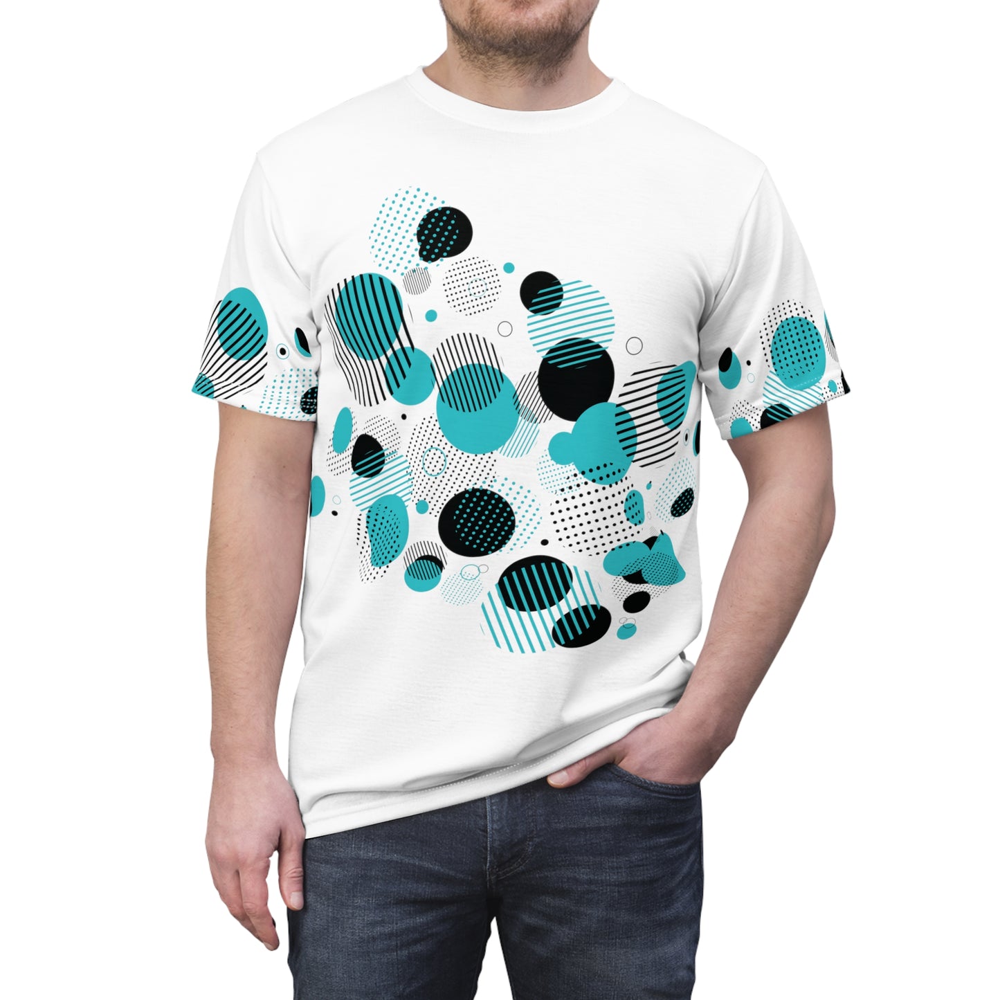 Black & Blue Abstract Pattern T-Shirt