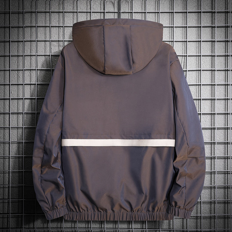 Grey reflective outlet windbreaker