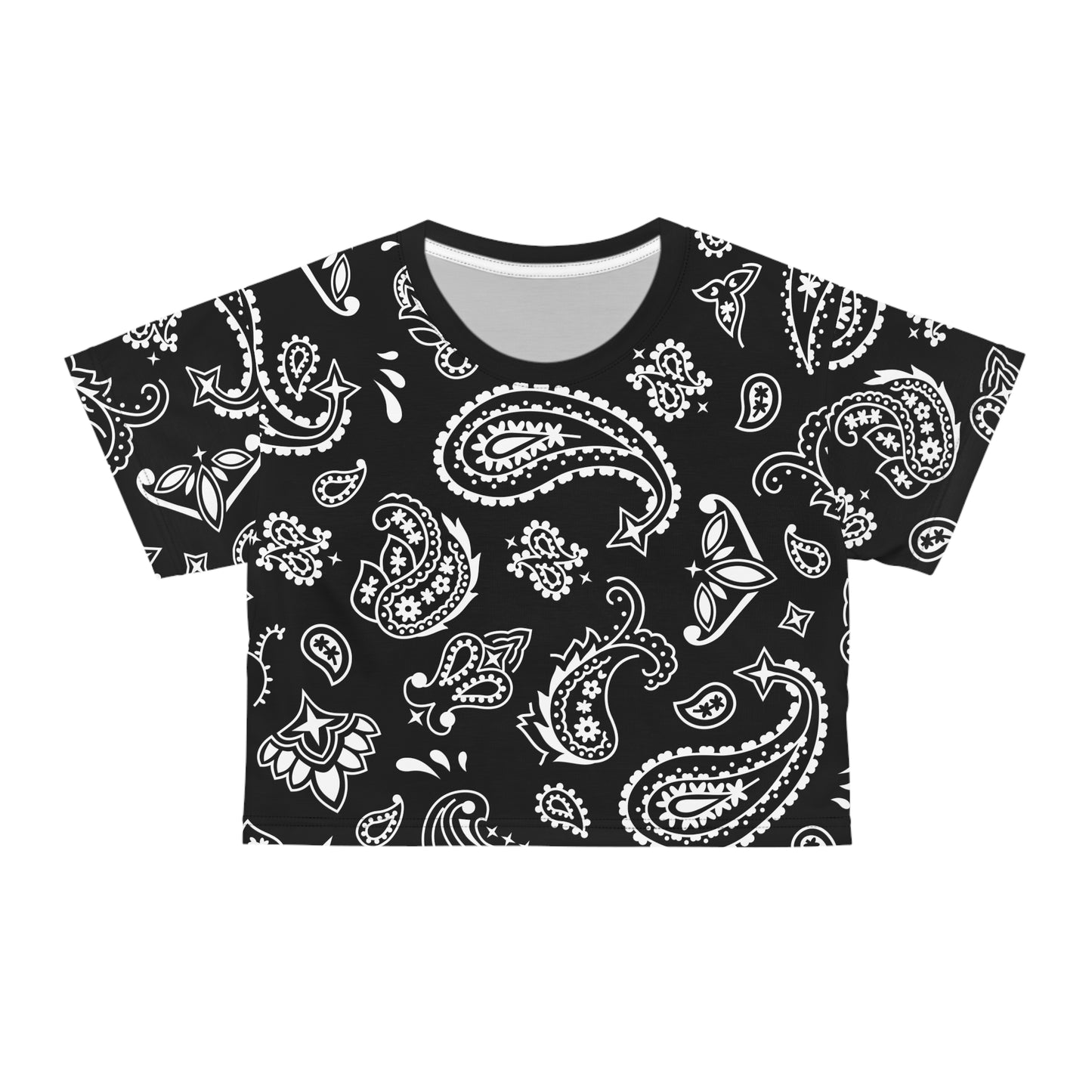 Black & White Paisley Crop Tee