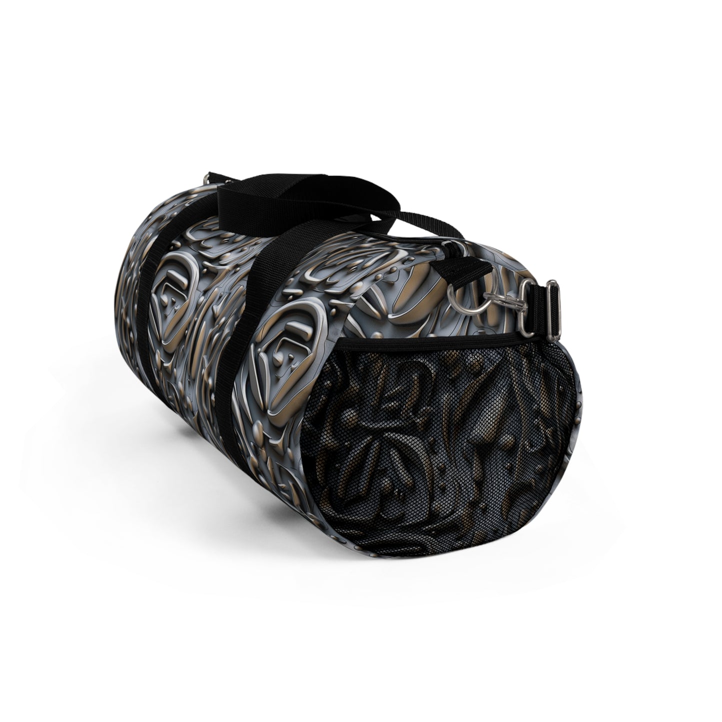 3D Silver Futuristic Pattern Duffel Bag