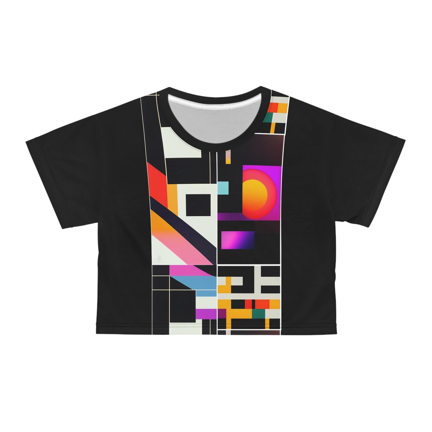 Abstract Retrofuturistic Crop Tee