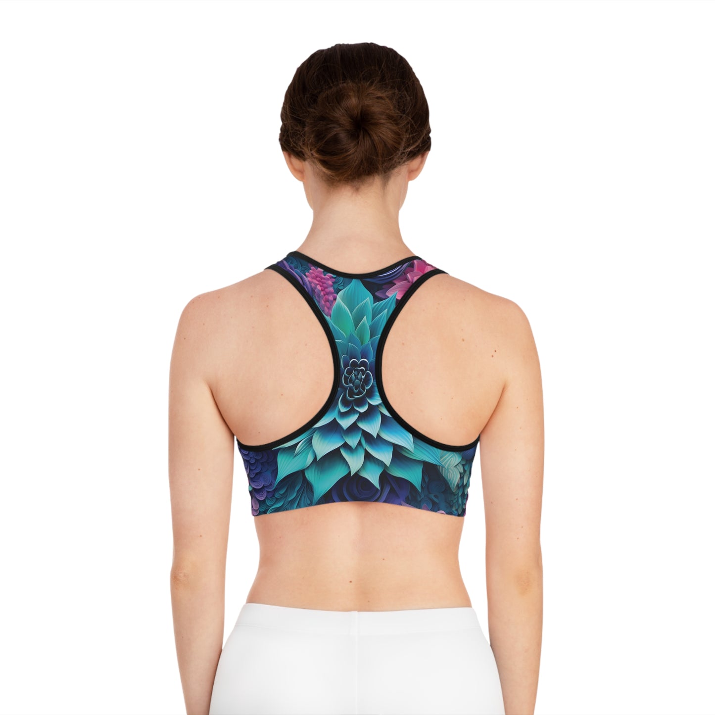 Lotus Flower Pattern Sports Bra