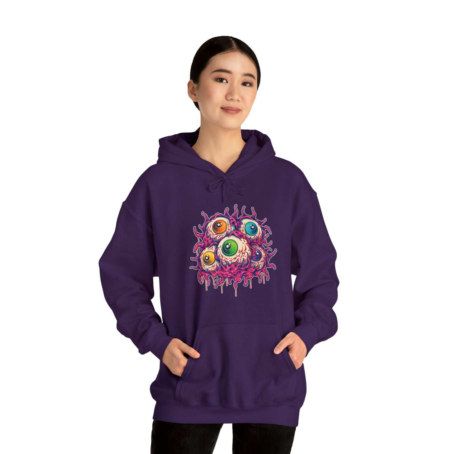 Colorful Creepy Eyeballs Unisex Heavy Blend Hoodie