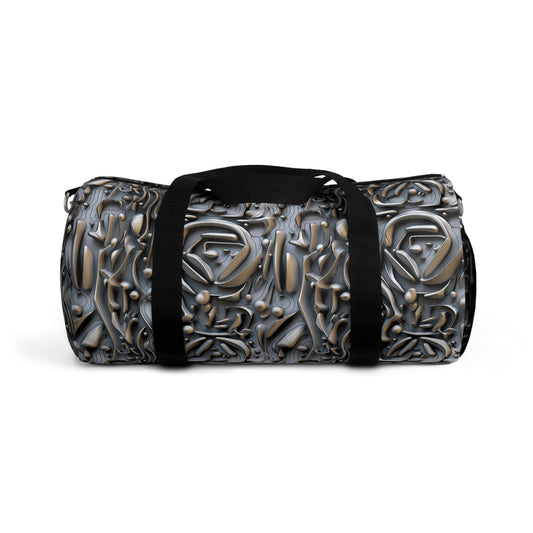 3D Silver Futuristic Pattern Duffel Bag