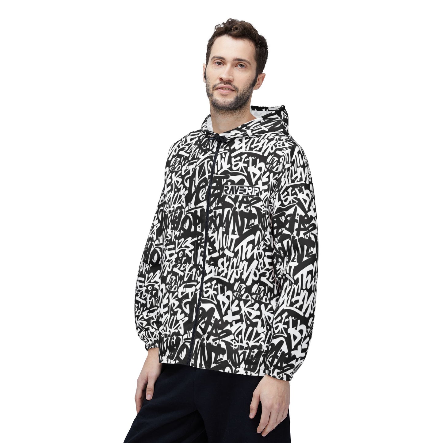 Urban Graffiti Windbreaker Jacket - Stylish & Functional Outerwear for Trendsetters