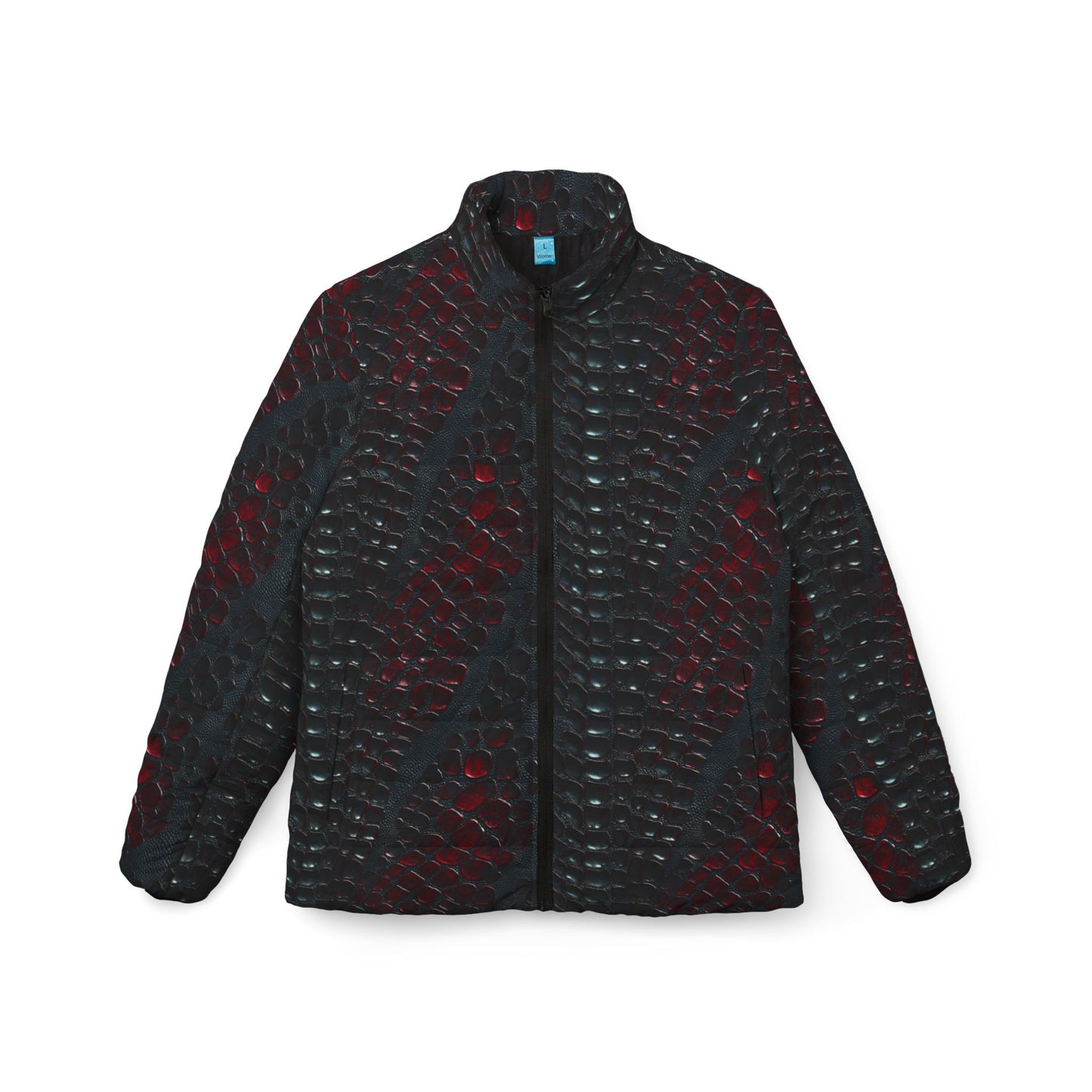 Women's Snakeskin Puffer Jacket - Trendy Winter Coat