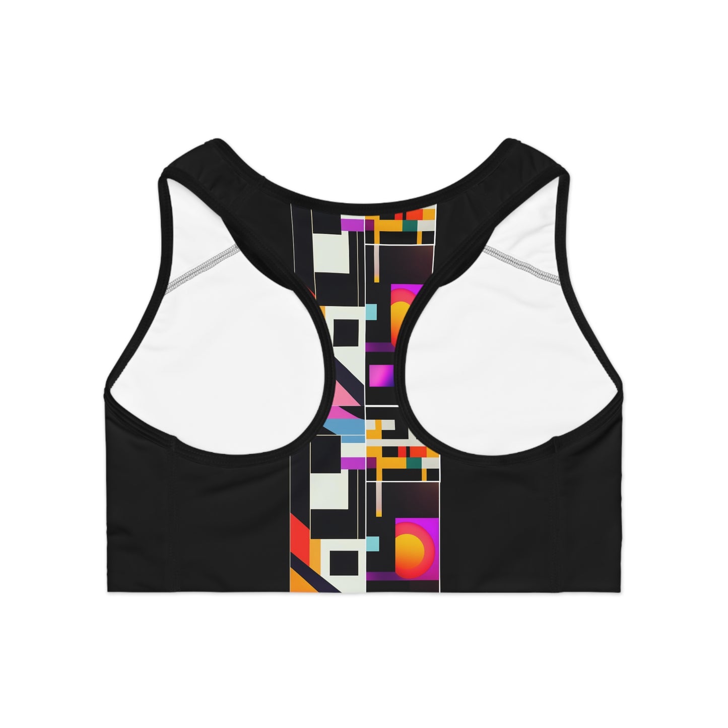 Retrofuturistic Pattern Sports Bra