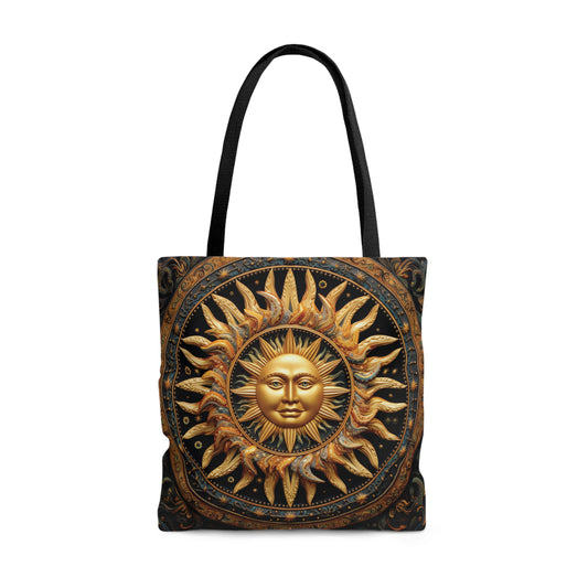 3D Golden Sun Tote Bag