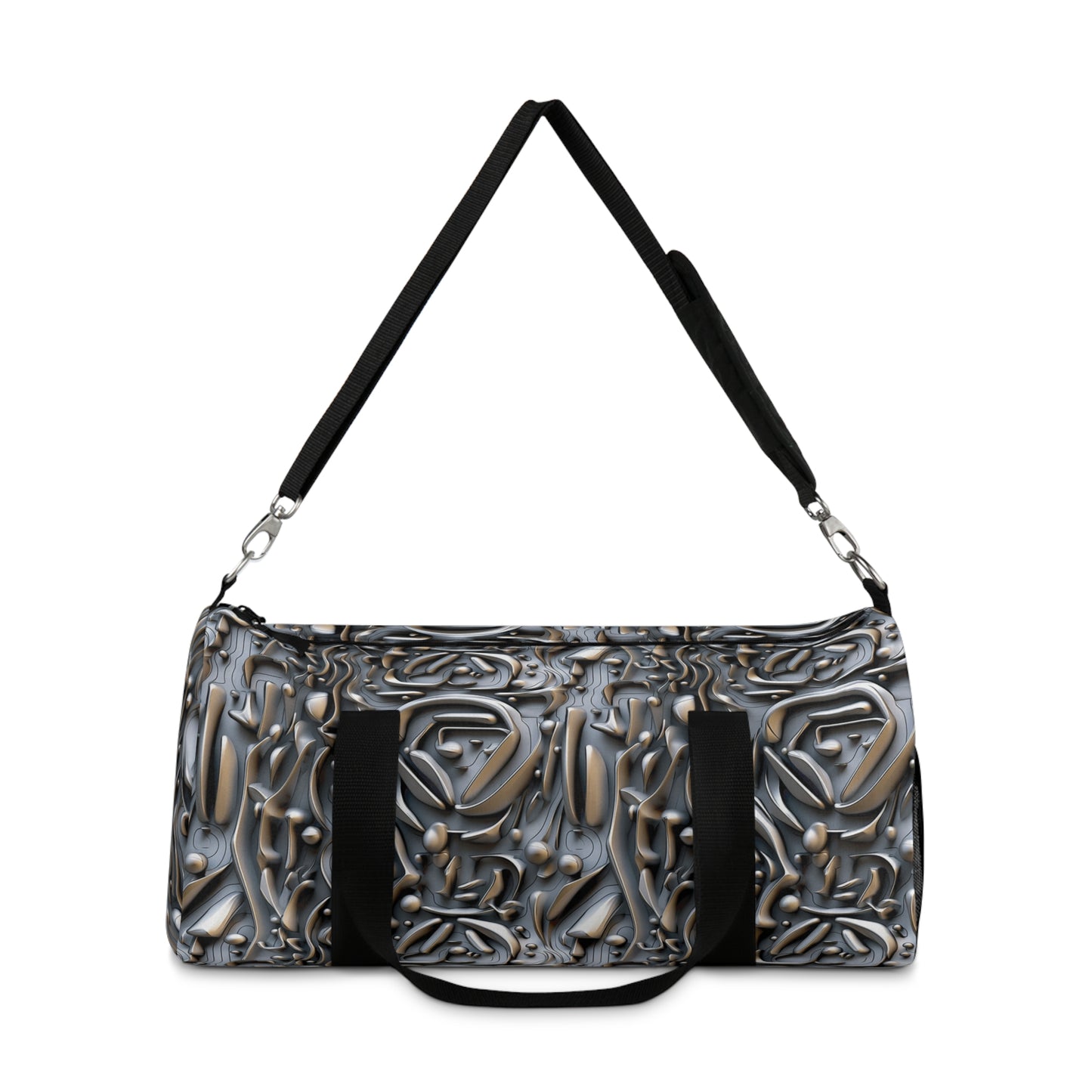 3D Silver Futuristic Pattern Duffel Bag