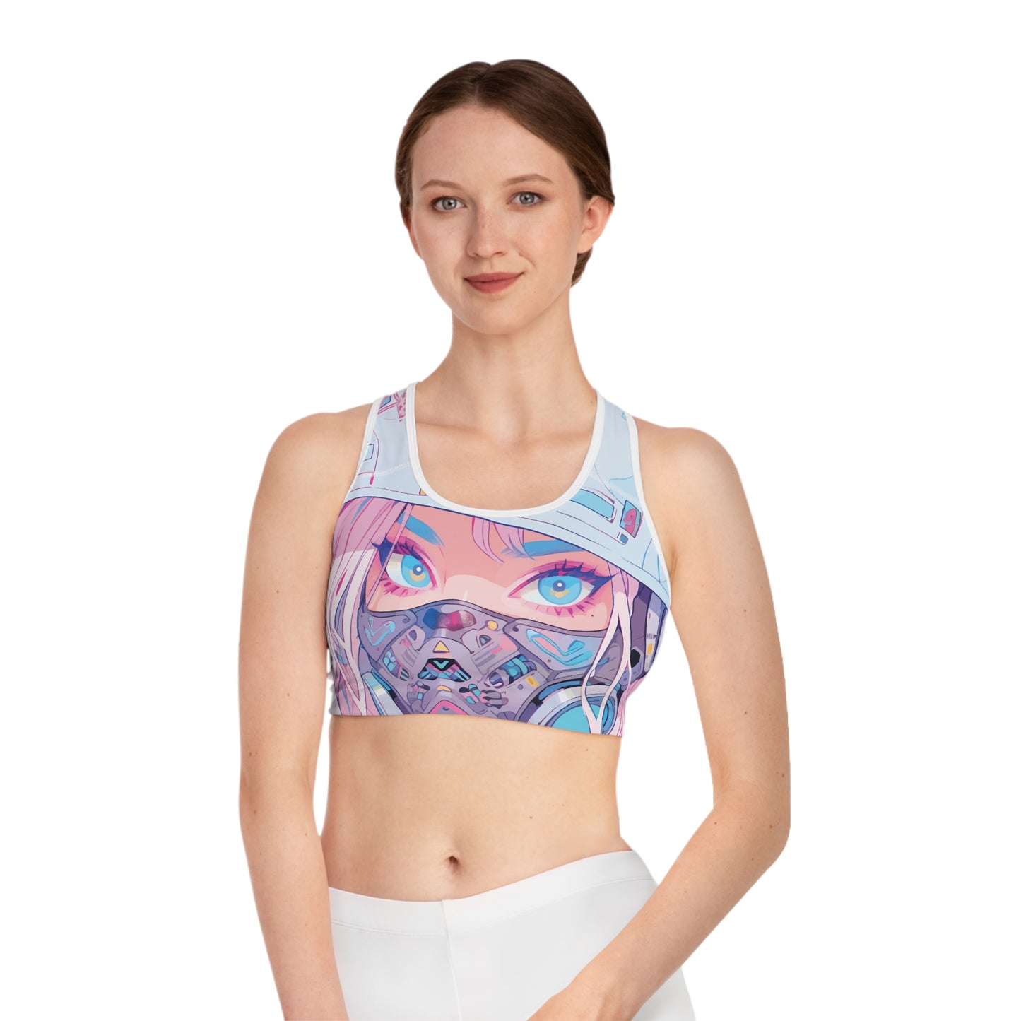 Futuristic Anime Girl Sports Bra