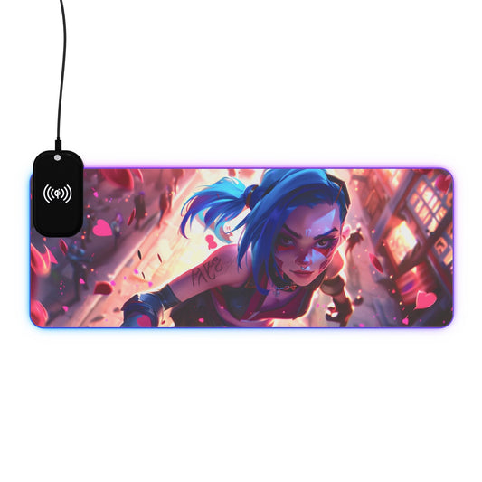 Jinx LoL 15W Wireless Charging LED Gaming Mouse Pad