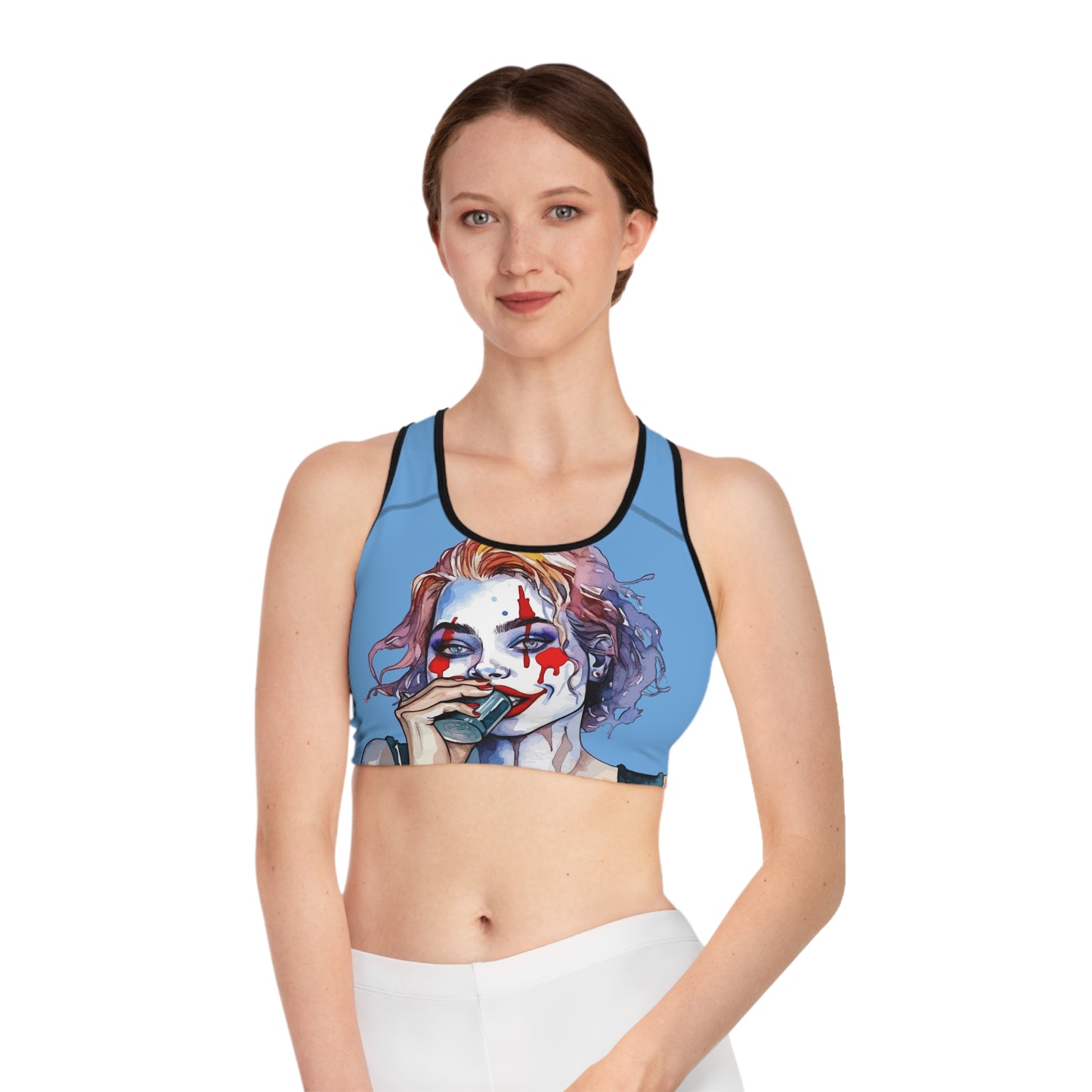 Watercolor Joker Girl Sports Bra