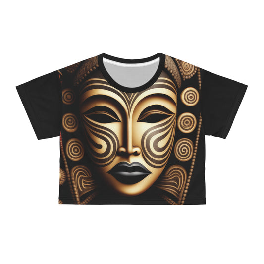 Golden Mask Crop Tee