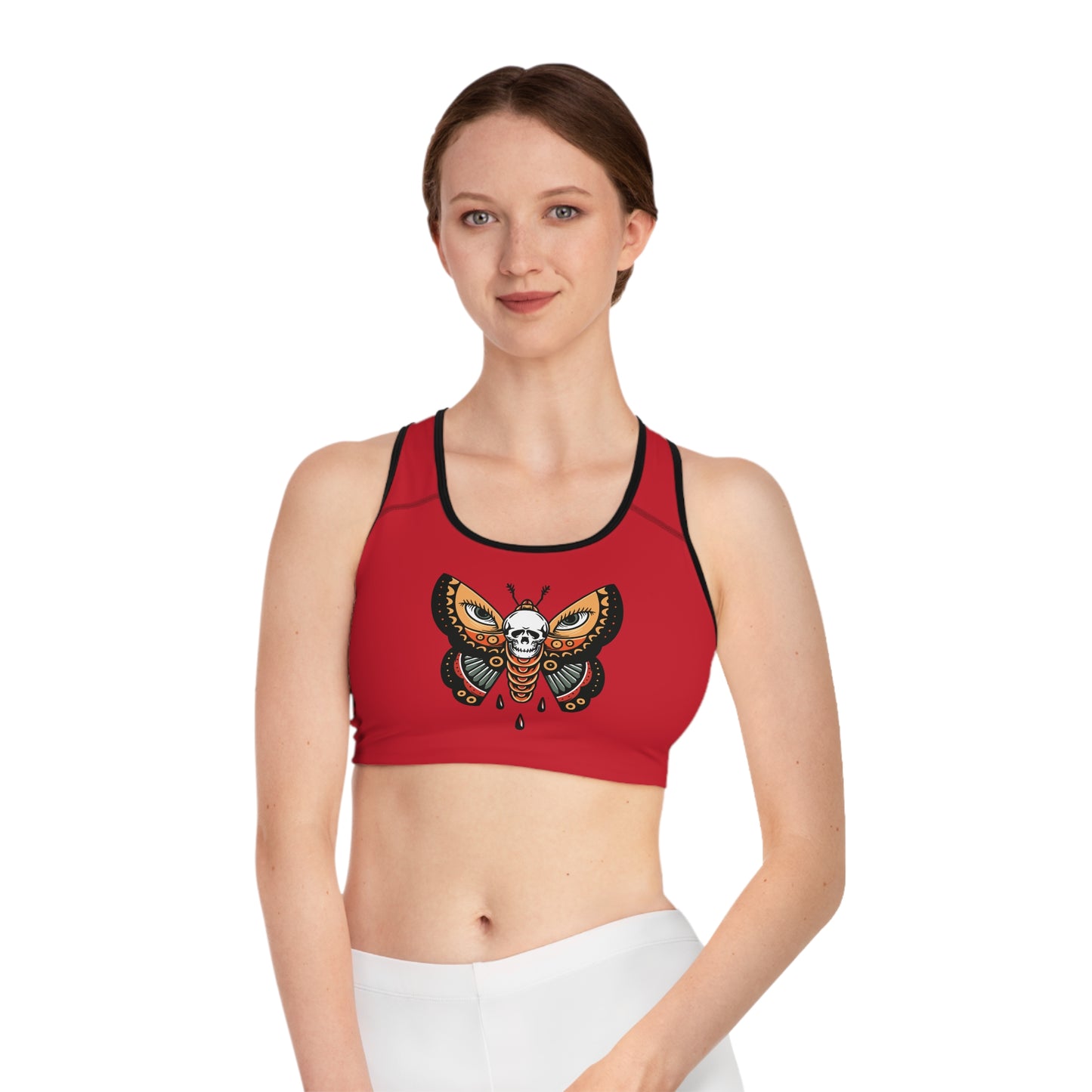 Skull Butterfly Sports Bra