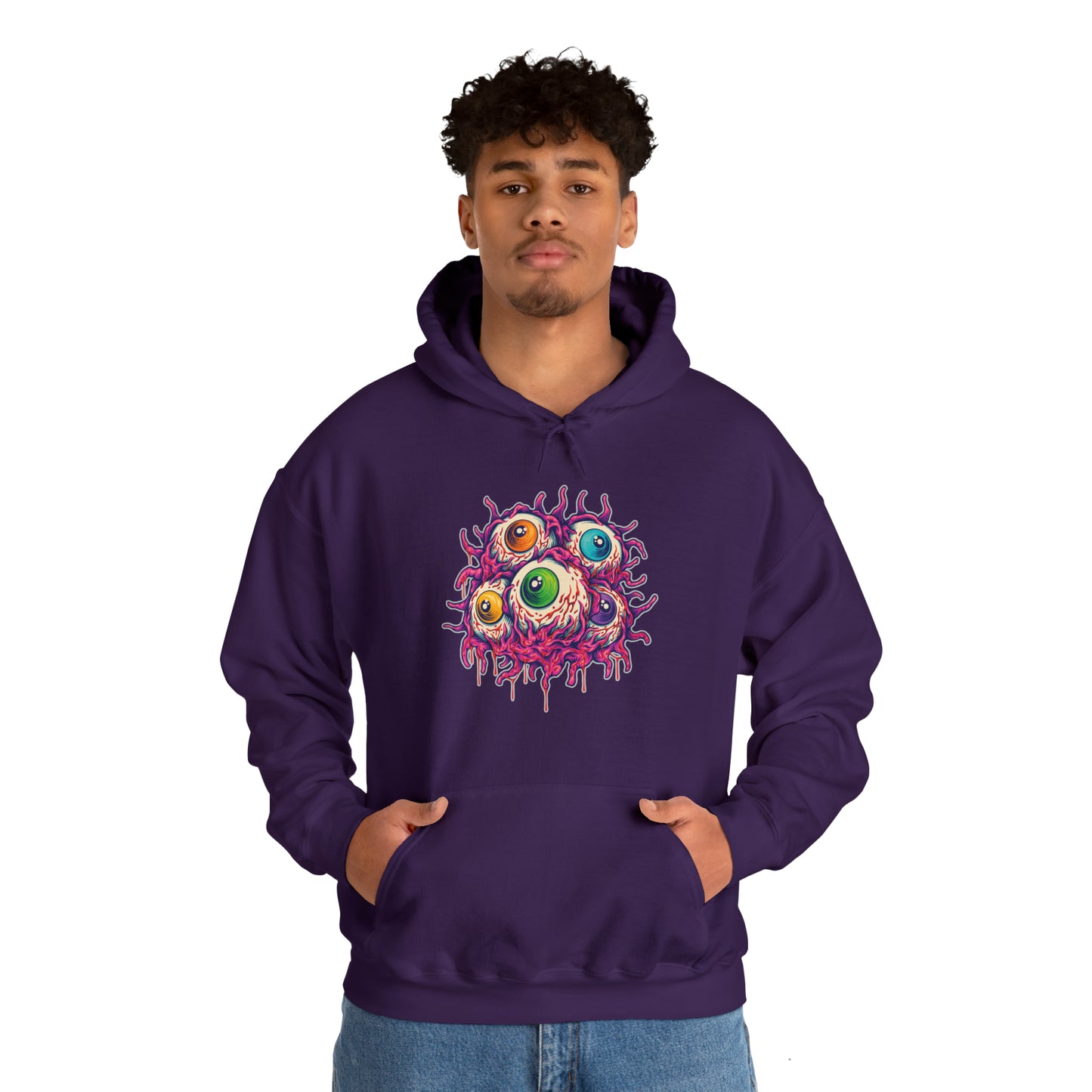 Colorful Creepy Eyeballs Unisex Heavy Blend Hoodie