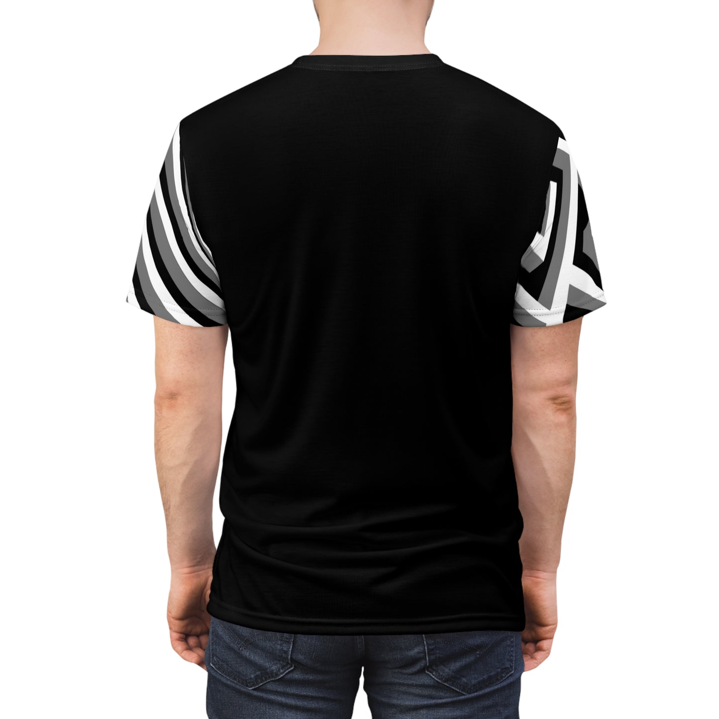 3D Black & White Maze Pattern T-Shirt