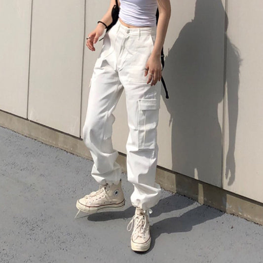 White Cargo Pants for Women